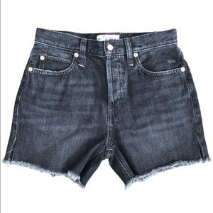 We The Free Raw Hem Denim Faded Black Shorts Size 25